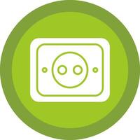 Socket Glyph Due Circle Icon Design vector