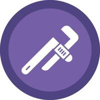 Pipe Wrench Glyph Due Circle Icon Design vector