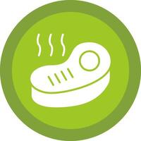 Steak Glyph Due Circle Icon Design vector