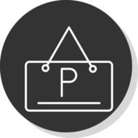 Parking Glyph Due Circle Icon Design vector