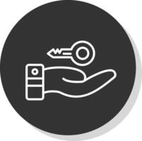 Hand Over Glyph Due Circle Icon Design vector