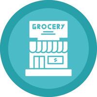 Grocery Store Glyph Due Circle Icon Design vector