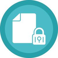 Encrypted Data Glyph Due Circle Icon Design vector