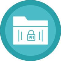 Secure Folder Glyph Due Circle Icon Design vector