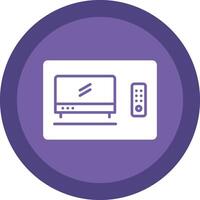 Tv Box Glyph Due Circle Icon Design vector