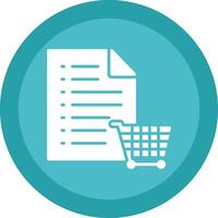 Shopping List Glyph Due Circle Icon Design vector