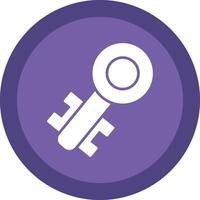 Old Key Glyph Due Circle Icon Design vector