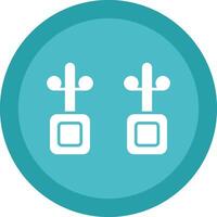 Stud Earrings Glyph Due Circle Icon Design vector