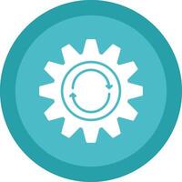 Repeat Glyph Due Circle Icon Design vector