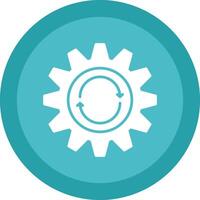 repetir glifo debido circulo icono diseño vector