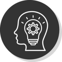 Knowledge Glyph Due Circle Icon Design vector