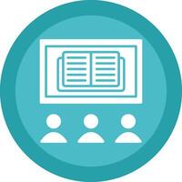 OnLine Circle Multi Circle Learning Glyph Due Circle Icon Design vector