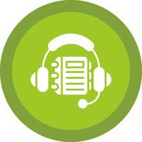 Listening Glyph Due Circle Icon Design vector