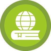 global educación glifo debido circulo icono diseño vector