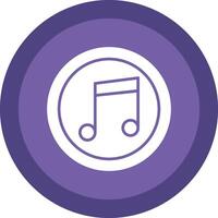 Music Note Glyph Due Circle Icon Design vector
