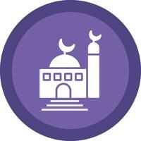 Mosque Glyph Due Circle Icon Design vector