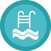 Swimming Pool Glyph Due Circle Icon Design vector