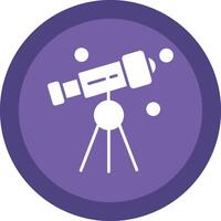 Telescope Glyph Due Circle Icon Design vector