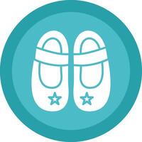 Baby Shoe Glyph Due Circle Icon Design vector