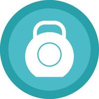 Kettlebell Glyph Due Circle Icon Design vector