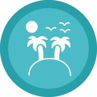 isla glifo debido circulo icono diseño vector