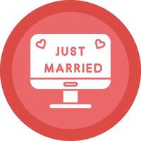 Just Married Glyph Due Circle Icon Design vector