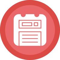 Floppy Disk Glyph Due Circle Icon Design vector