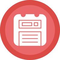 Floppy Disk Glyph Due Circle Icon Design vector