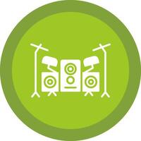 Drum Set Glyph Due Circle Icon Design vector