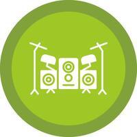 Drum Set Glyph Due Circle Icon Design vector