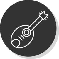 Guitar Glyph Due Circle Icon Design vector