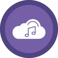 Cloud Glyph Due Circle Icon Design vector