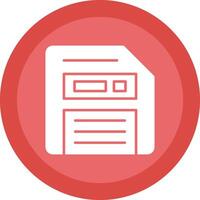 Floppy Disk Glyph Due Circle Icon Design vector