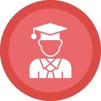 Graduation Glyph Due Circle Icon Design vector