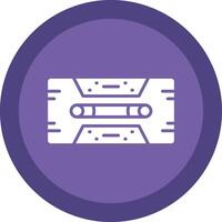 Cassette Tape Glyph Due Circle Icon Design vector