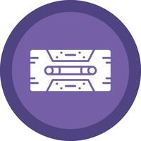 Cassette Tape Glyph Due Circle Icon Design vector