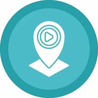 Location Glyph Due Circle Icon Design vector