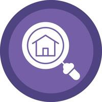 House Glyph Due Circle Icon Design vector