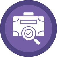 Suitcase Glyph Due Circle Icon Design vector