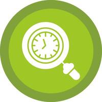 reloj glifo debido circulo icono diseño vector