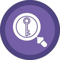 Key Glyph Due Circle Icon Design vector