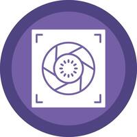 Aperture Glyph Due Circle Icon Design vector