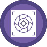 Aperture Glyph Due Circle Icon Design vector