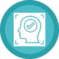 Face Recognition Glyph Due Circle Icon Design vector