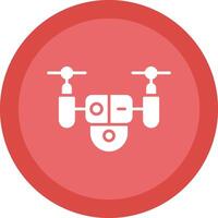 Drone Glyph Due Circle Icon Design vector