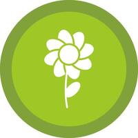 Flower Glyph Due Circle Icon Design vector