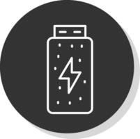 Battery Status Glyph Due Circle Icon Design vector