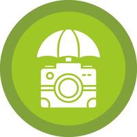 Camera Glyph Due Circle Icon Design vector