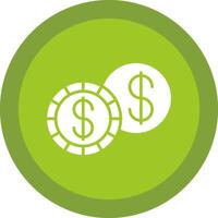 Dollar Glyph Due Circle Icon Design vector