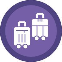 Suitcases Glyph Due Circle Icon Design vector